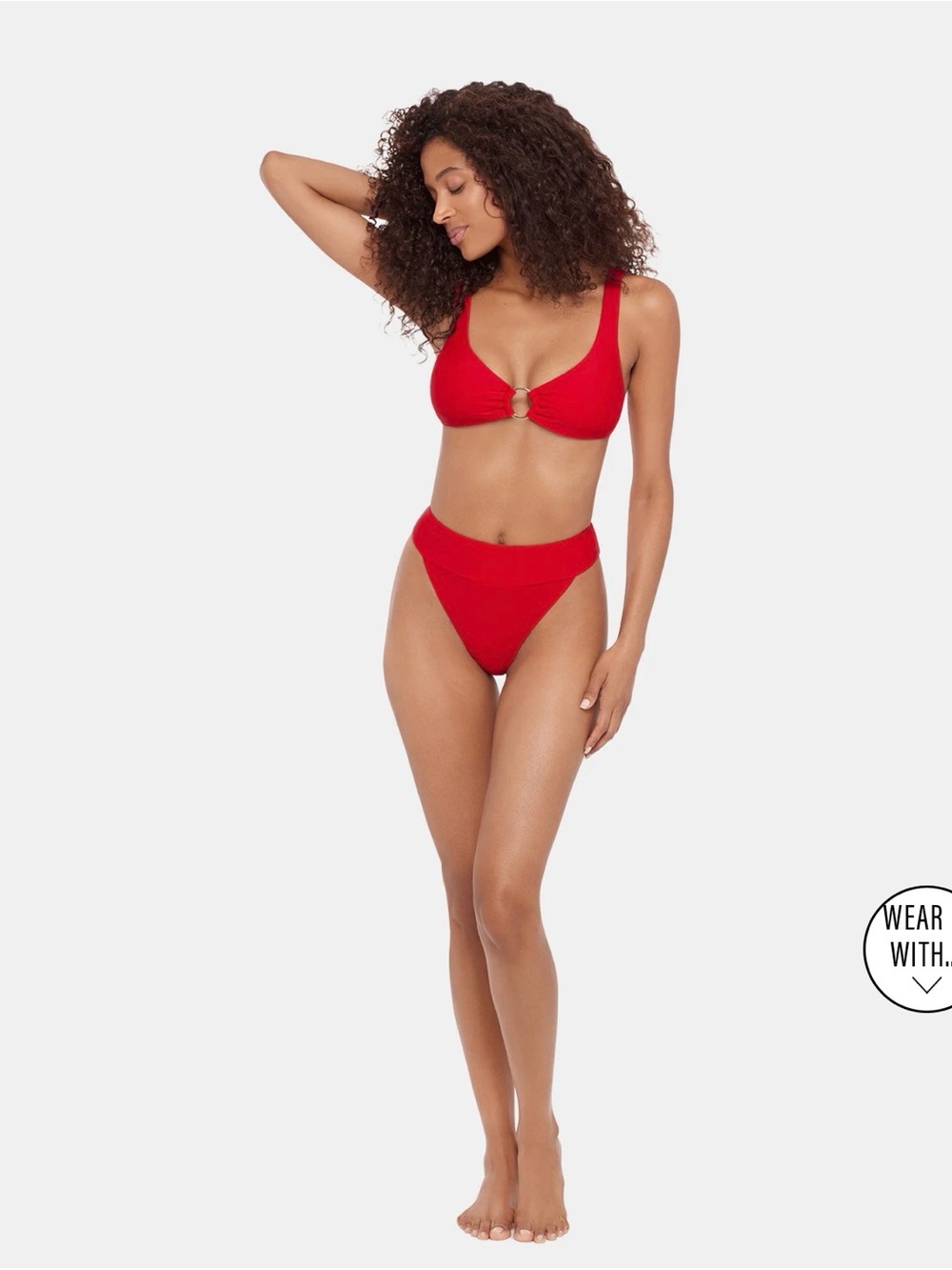Steve Madden High Waisted Cherry Red Bikini